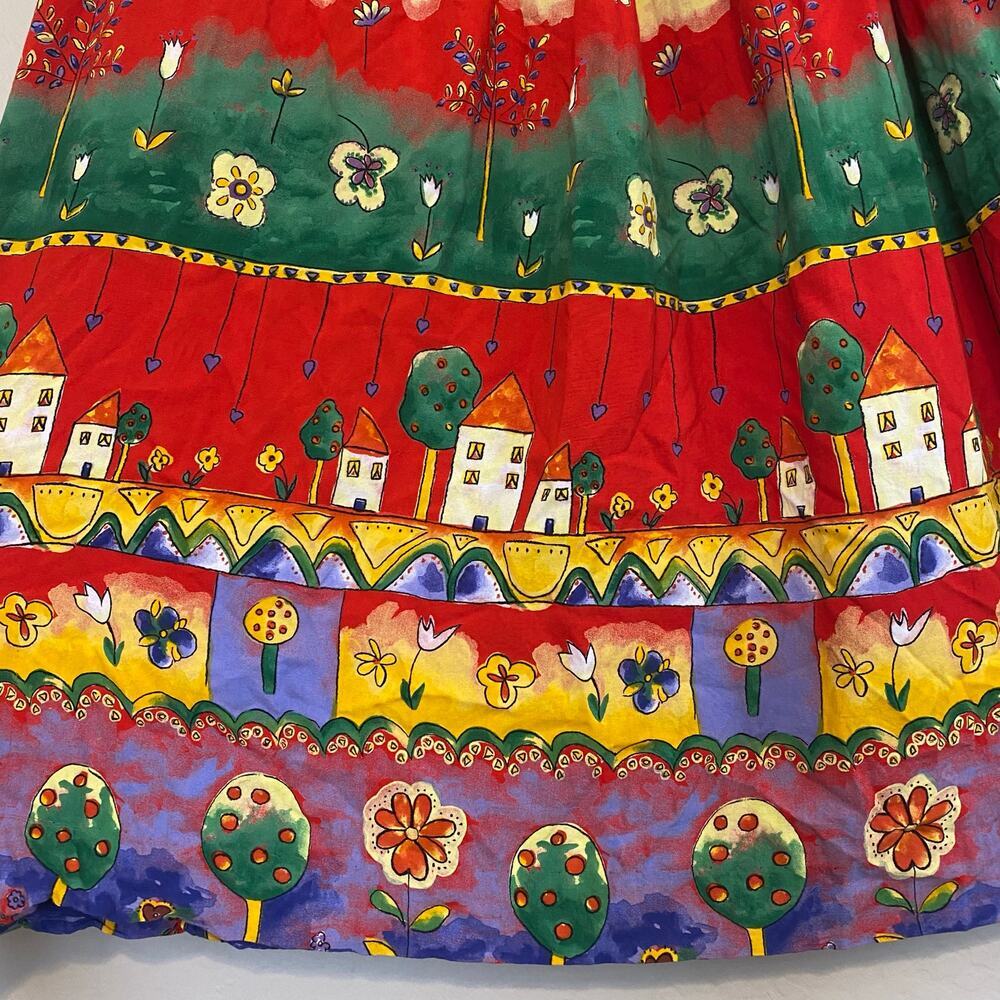 VTG Coldwater Creek Womens Sz XL Skirt Teacher Artsy Folk Art Ducks Cottagecore - Picture 4 of 8